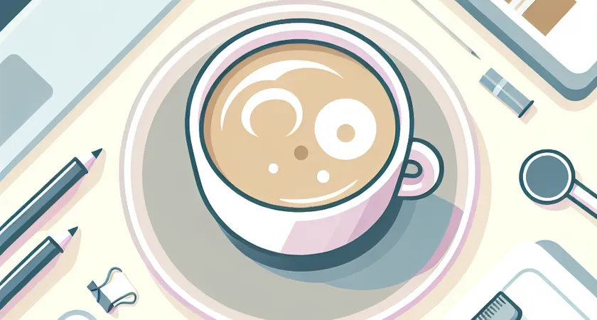 Un café sur un bureau