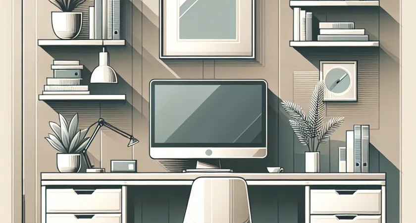 Un bureau moderne avec un ordinateur