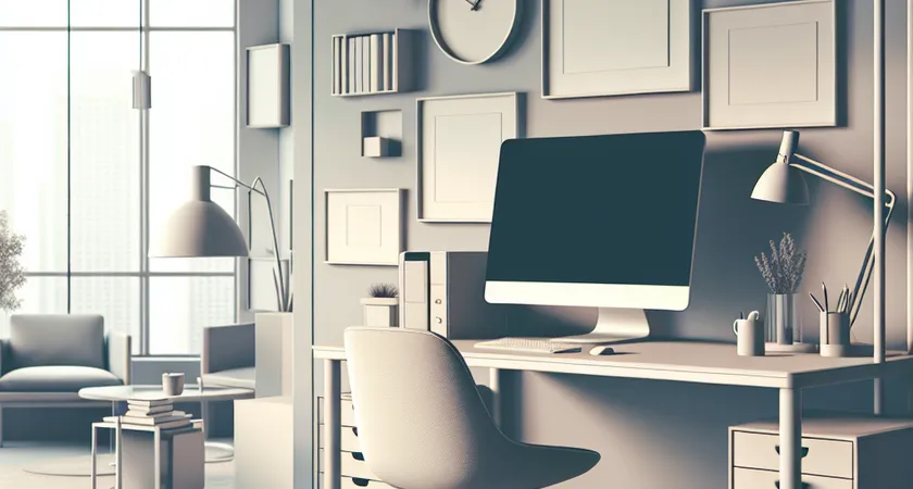 Un bureau moderne avec un ordinateur