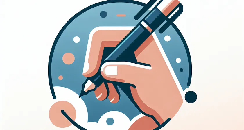 Une main tenant un stylo