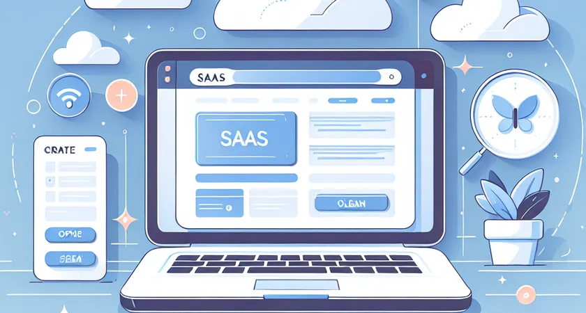 Un ordinateur portable ouvert sur un site web SaaS