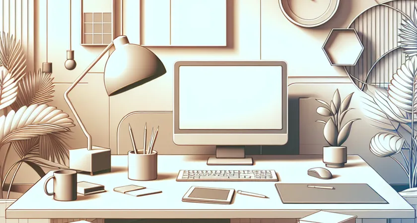 Un bureau moderne avec un ordinateur