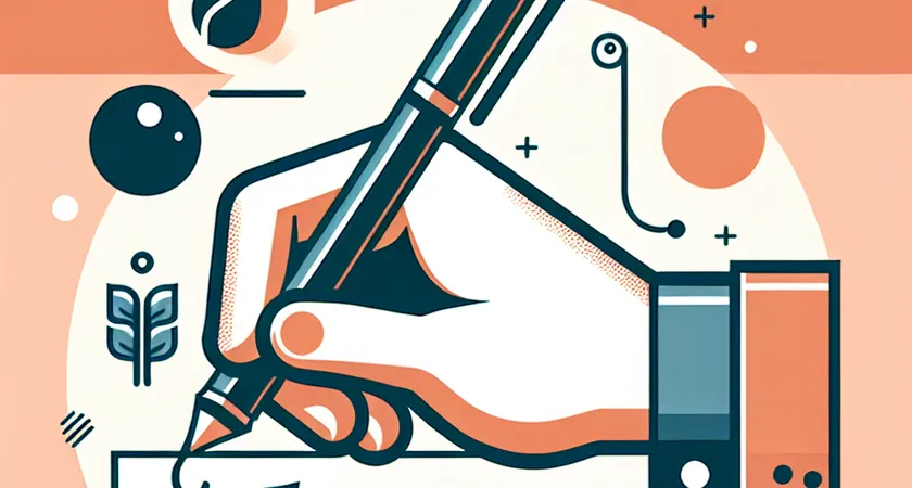 Une main tenant un stylo