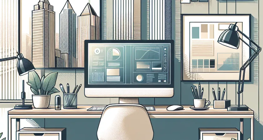 Un bureau moderne avec un ordinateur