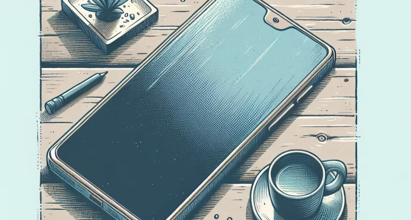 Un smartphone sur une table