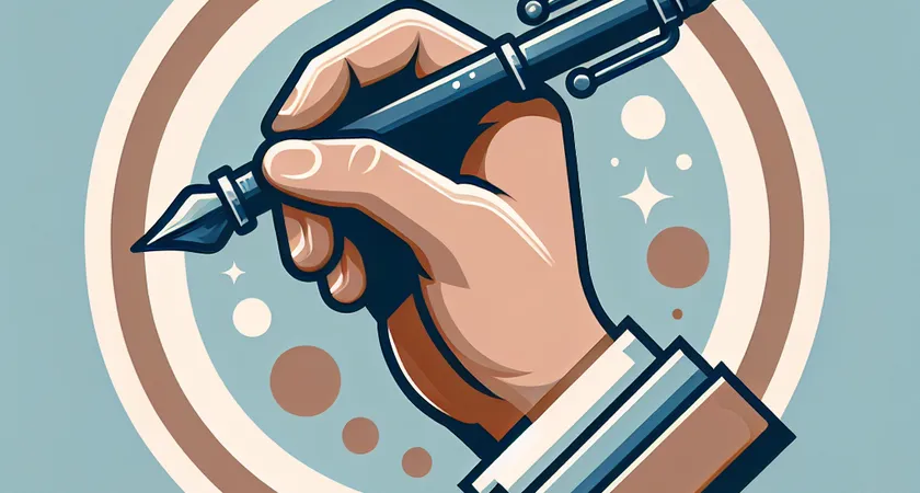 Une main tenant un stylo