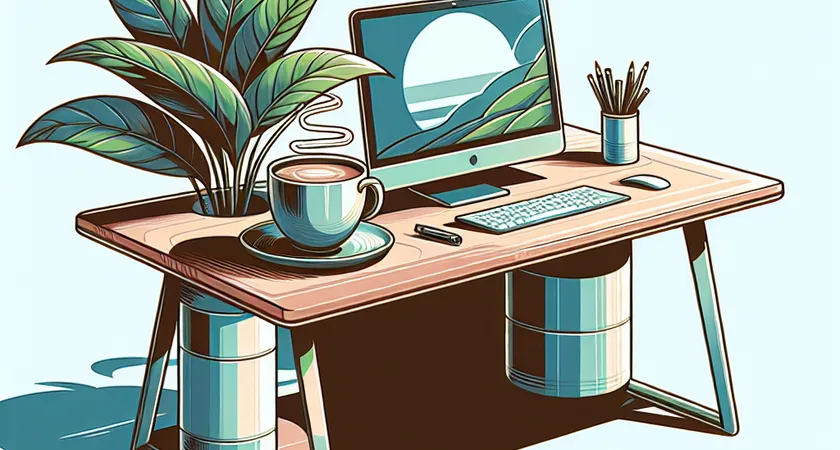 A cup of coffee on a desk