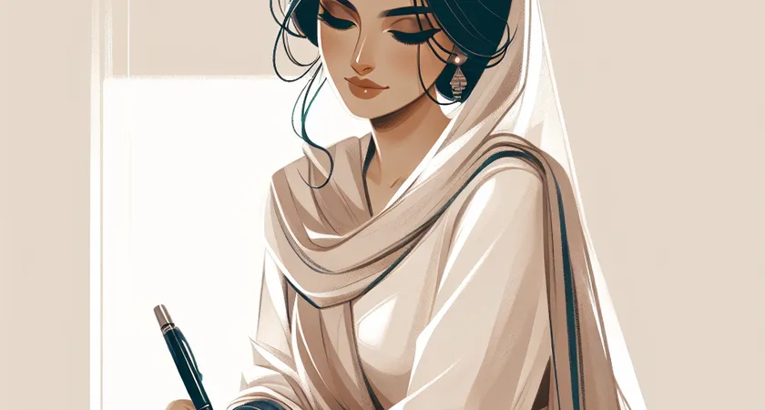 A person holding a pen over a notebook