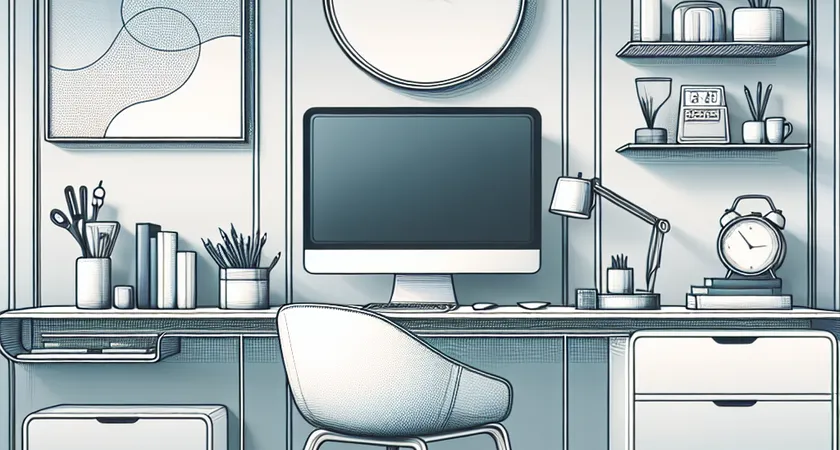 Un bureau moderne avec un ordinateur