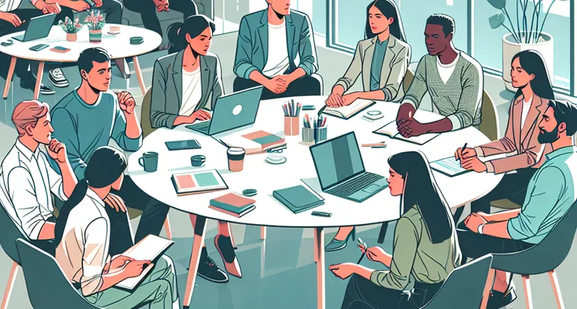 Des personnes en réunion dans un espace de coworking