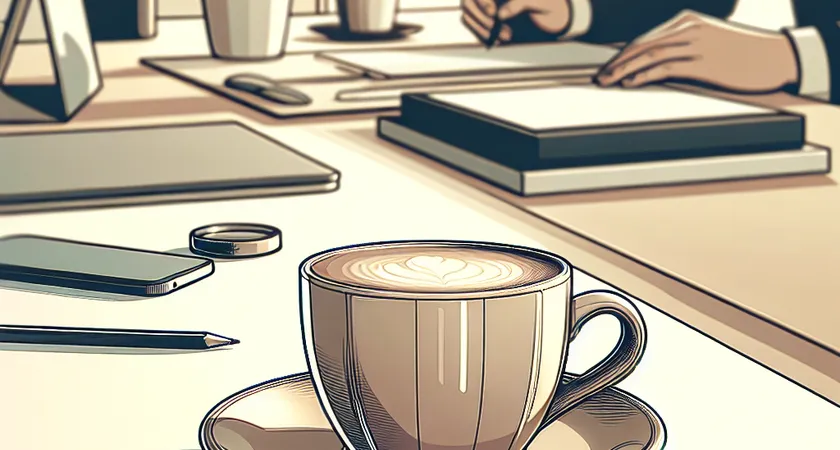 Un café sur un bureau