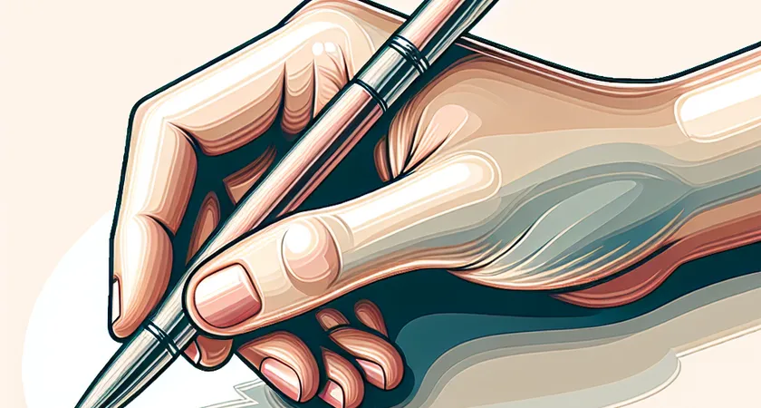 Une main tenant un stylo