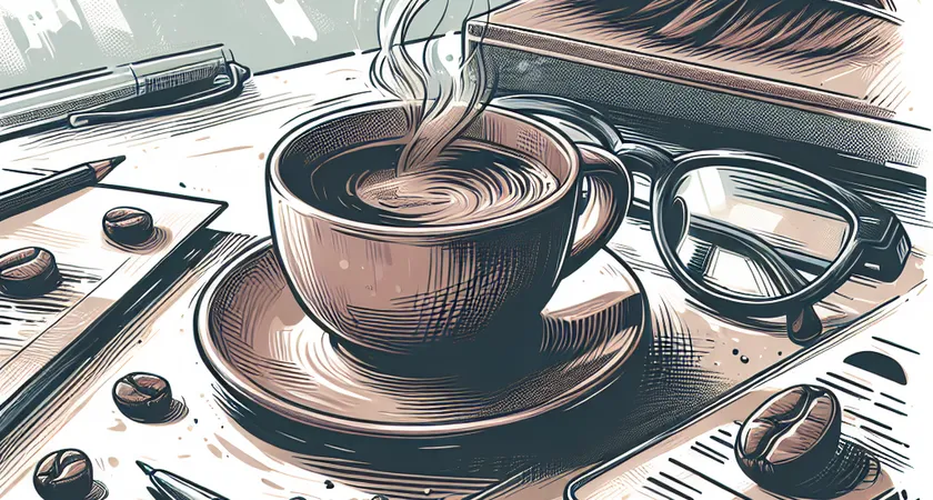 Un café sur un bureau