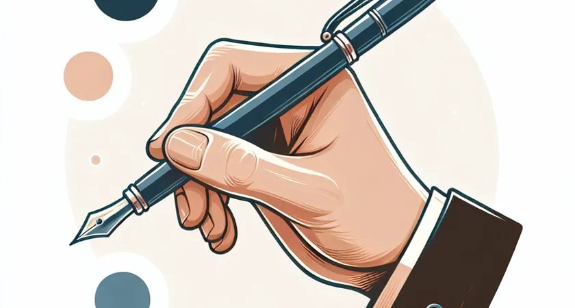 Une main tenant un stylo