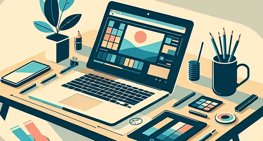 Un ordinateur portable sur un bureau