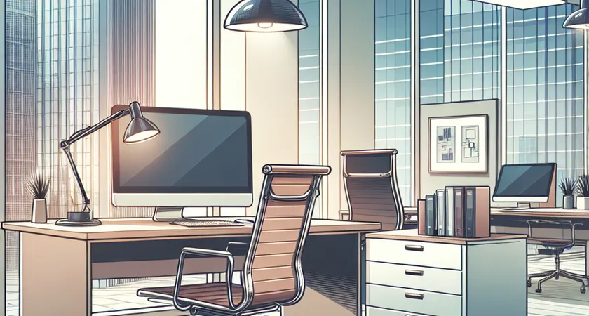 Un bureau moderne avec un ordinateur
