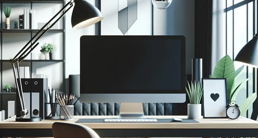Un bureau moderne avec un ordinateur