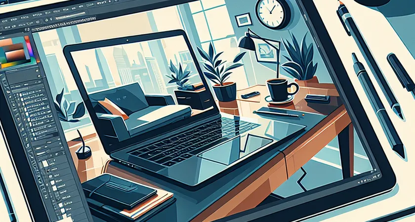 Un ordinateur portable sur un bureau