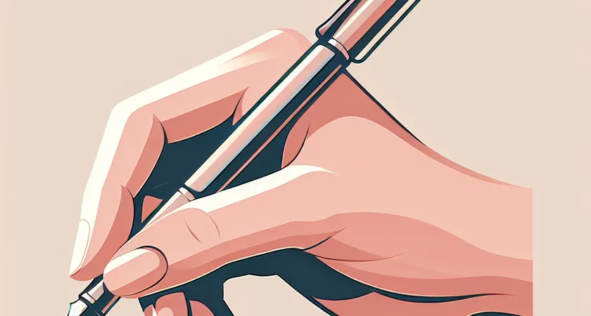 Une main tenant un stylo