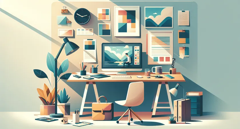 Un bureau moderne avec un ordinateur