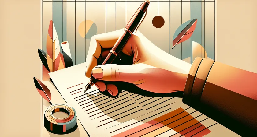 Une main tenant un stylo