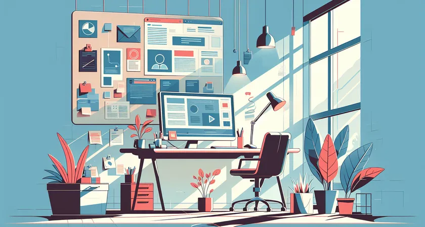 Un bureau moderne avec un ordinateur