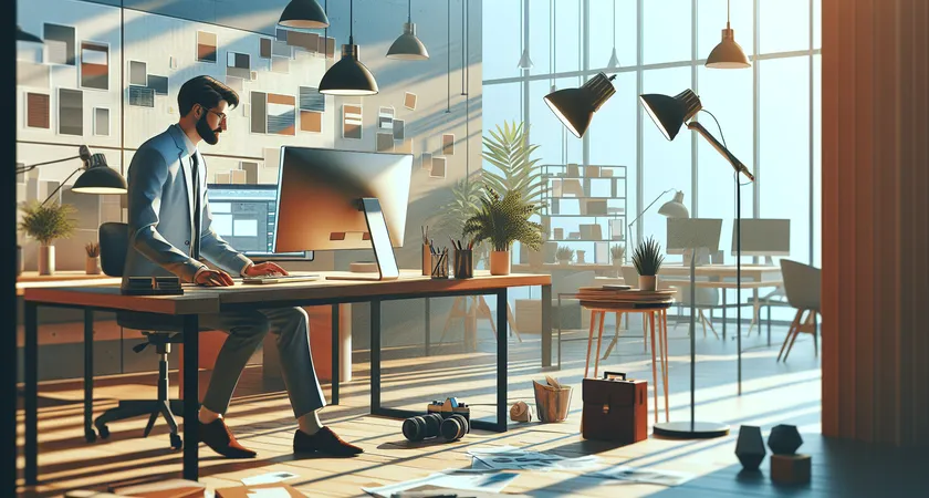 Un bureau moderne avec un ordinateur