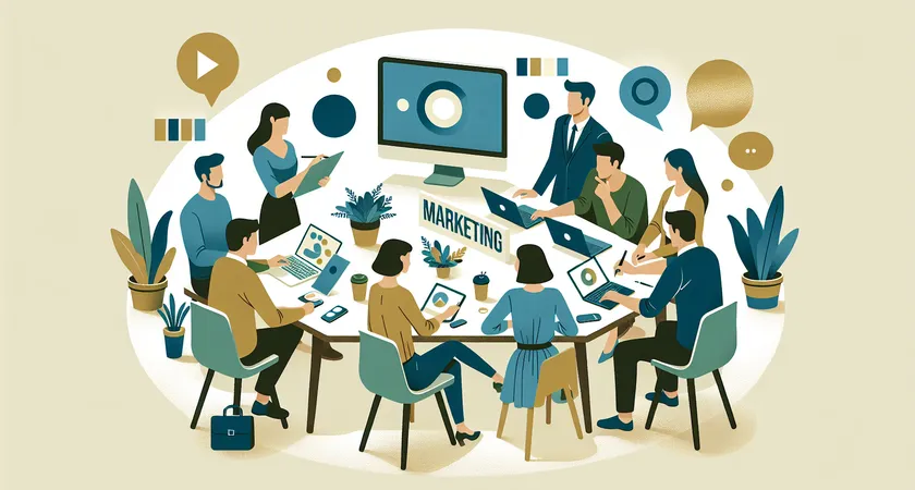 Une réunion d’équipes marketing autour d’un ordinateur