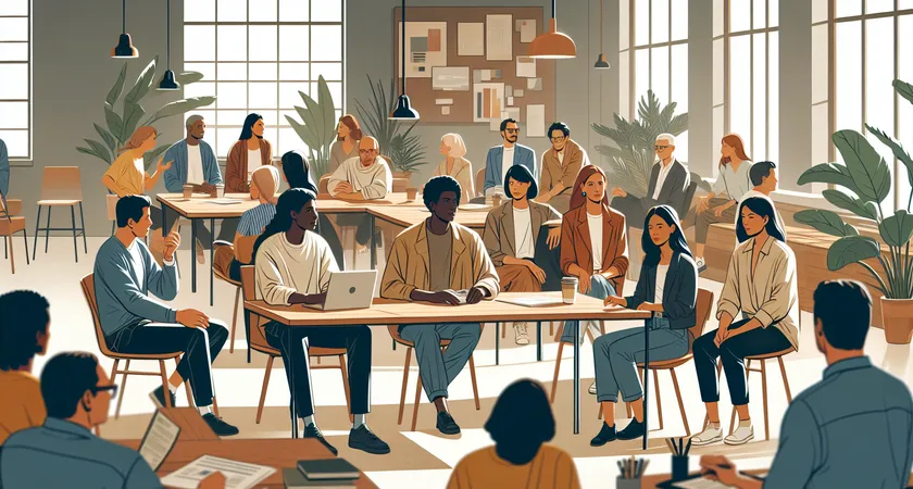 People in a meeting in a coworking space