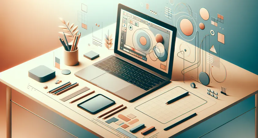 A laptop computer on a desk