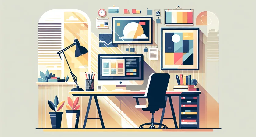 Un bureau moderne avec un ordinateur