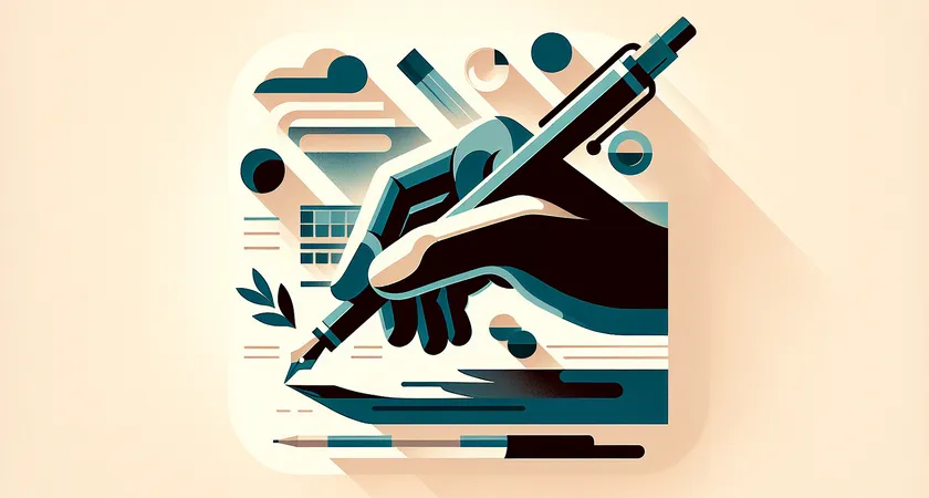 Une main tenant un stylo