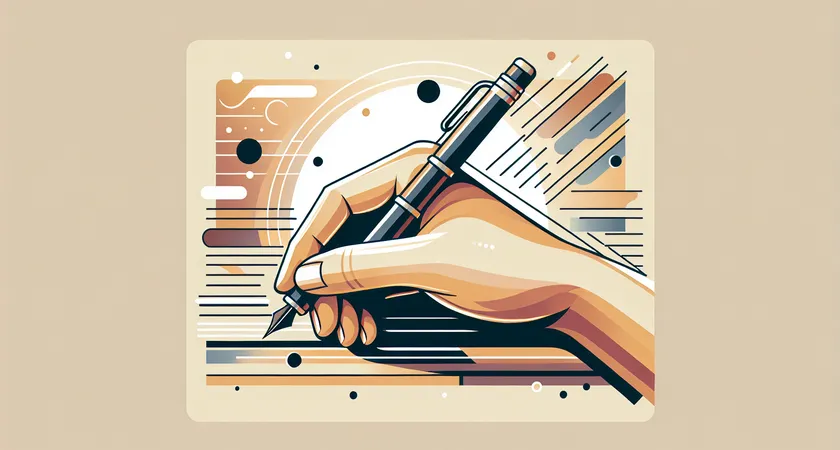 Une main tenant un stylo