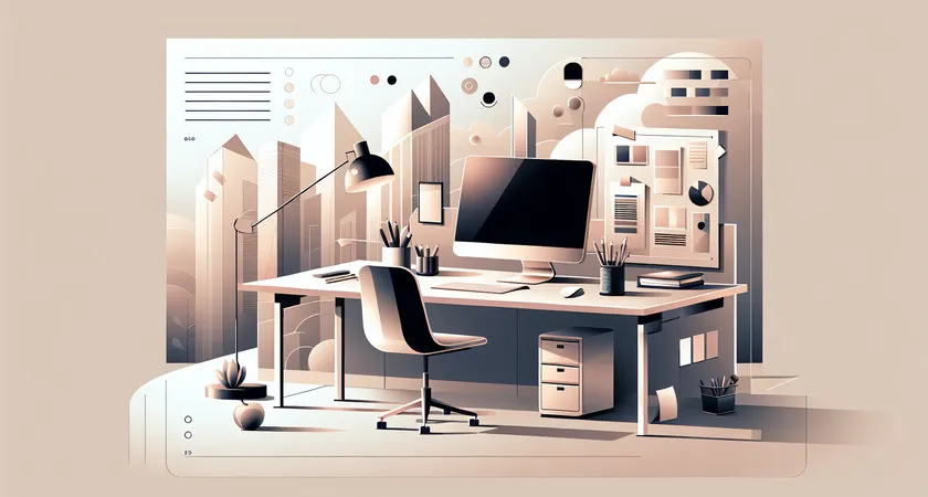 Un bureau moderne avec un ordinateur