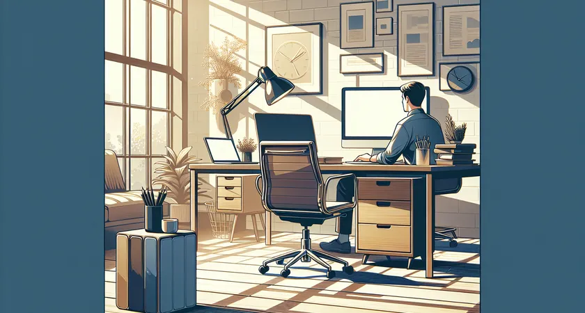 Un bureau moderne avec un ordinateur