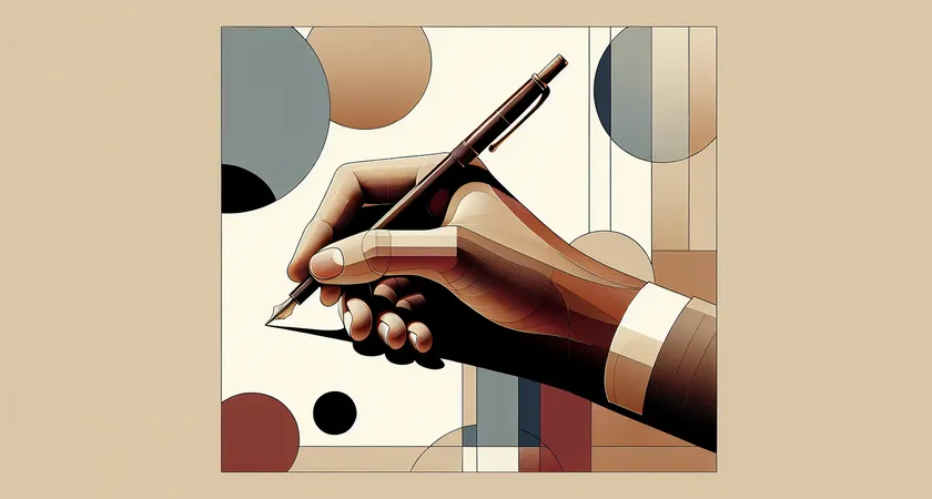 Une main tenant un stylo