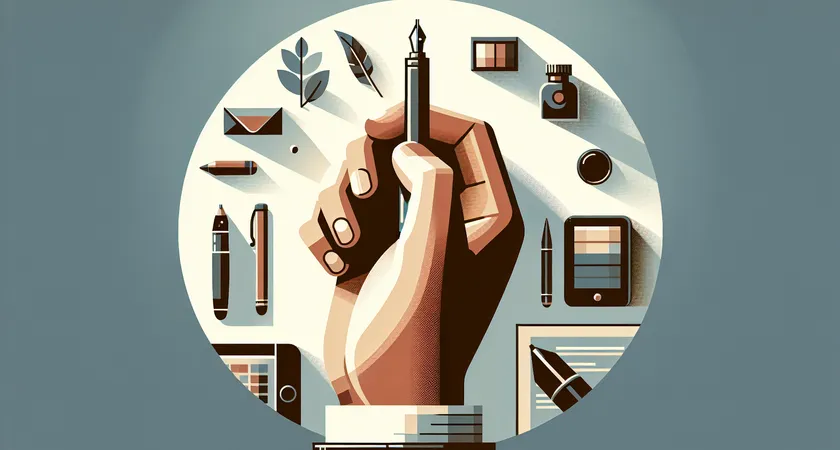 Une main tenant un stylo