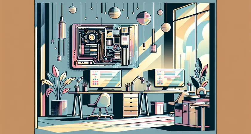 Un bureau moderne avec un ordinateur