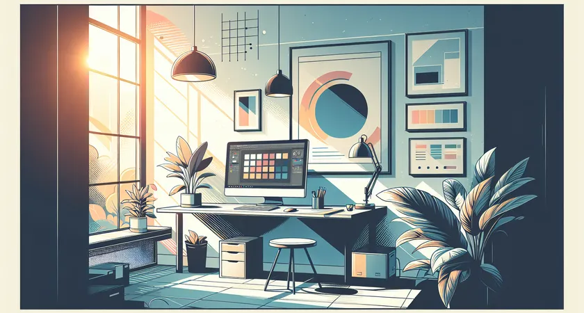 Un bureau moderne avec un ordinateur