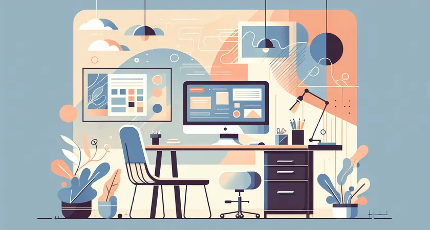 Un bureau moderne avec un ordinateur