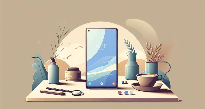 Un smartphone sur une table