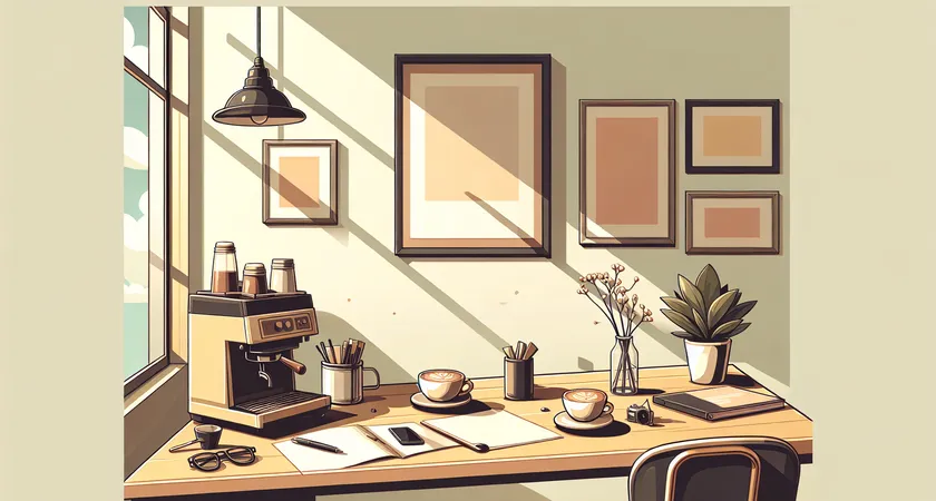 Un café sur un bureau