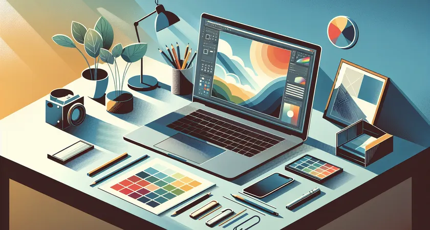 Un ordinateur portable sur un bureau