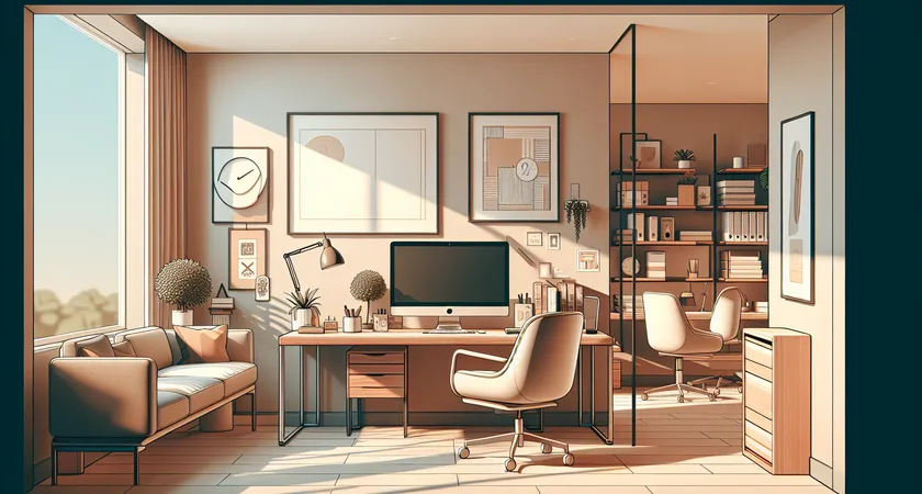 Un bureau moderne avec un ordinateur