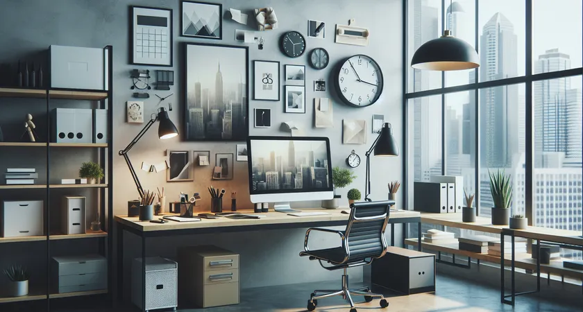 Un bureau moderne avec un ordinateur