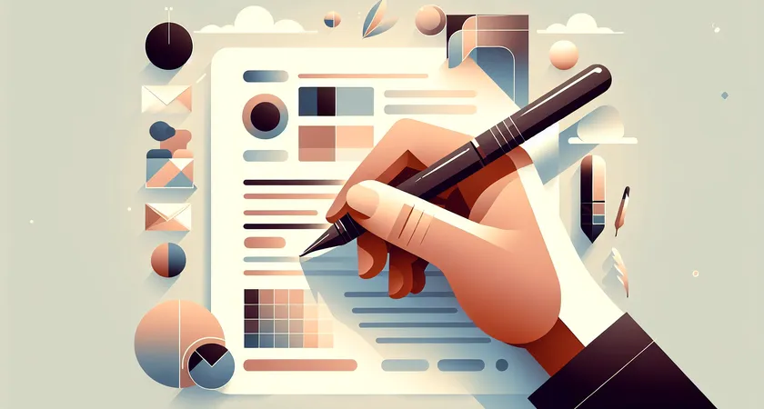 Une main tenant un stylo