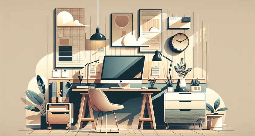 Un bureau moderne avec un ordinateur