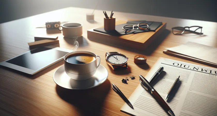 Un café sur un bureau