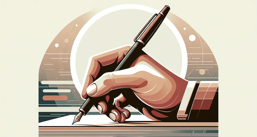 Une main tenant un stylo