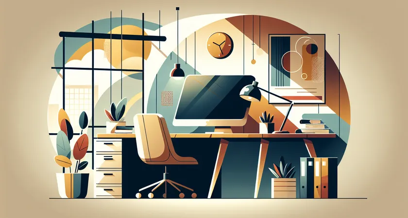 Un bureau moderne avec un ordinateur